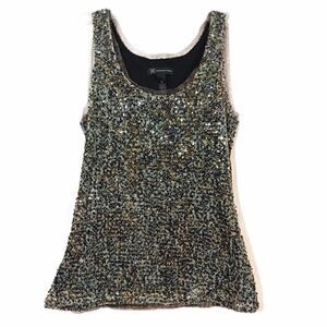 INC International Concepts Sequins Sleeveless Dressy Tank Top Size XS